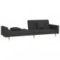 Preview: Schlafsofa 2-Sitzer mit 2 Kissen Schwarz Stoff