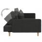 Preview: Schlafsofa 2-Sitzer mit 2 Kissen Schwarz Stoff