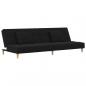 Preview: Schlafsofa 2-Sitzer mit 2 Kissen Schwarz Stoff