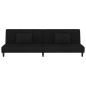 Preview: Schlafsofa 2-Sitzer mit 2 Kissen Schwarz Samt