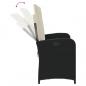 Preview: Gartenbank Verstellbar mit Kissen Schwarz Poly Rattan
