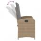 Preview: Gartenbank Verstellbar mit Kissen Beige Poly Rattan