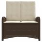 Preview: Gartenbank Verstellbar mit Kissen Braun Poly Rattan