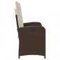Preview: Gartenbank Verstellbar mit Kissen Braun Poly Rattan