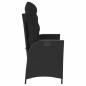 Preview: Gartenbank Verstellbar mit Kissen Schwarz Poly Rattan