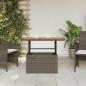 Preview: Gartentisch Grau 90x55x71 cm Poly Rattan und Akazienholz
