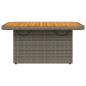 Preview: Gartentisch Grau 90x55x71 cm Poly Rattan und Akazienholz