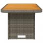 Preview: Gartentisch Grau 90x55x71 cm Poly Rattan und Akazienholz