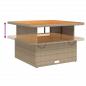Preview: Gartentisch Beige 110x110x71 cm Poly Rattan und Akazienholz