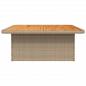 Preview: Gartentisch Beige 110x110x71 cm Poly Rattan und Akazienholz