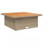 Preview: Gartentisch Beige 110x110x71 cm Poly Rattan und Akazienholz