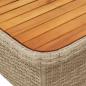 Preview: Gartentisch Beige 110x110x71 cm Poly Rattan und Akazienholz