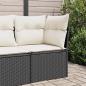 Preview: ARDEBO.de - Garten-Ecksofa mit Kissen Schwarz Poly Rattan