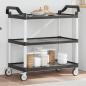Preview: ARDEBO.de - Rollwagen mit 3 Etagen Schwarz 99x50x96 cm Aluminium