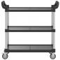 Preview: Rollwagen mit 3 Etagen Schwarz 99x50x96 cm Aluminium