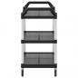 Preview: Rollwagen mit 3 Etagen Schwarz 99x50x96 cm Aluminium