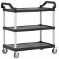 Preview: Rollwagen mit 3 Etagen Schwarz 99x50x96 cm Aluminium