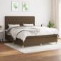 Preview: ARDEBO.de - Boxspringbett mit Matratze Dunkelbraun 160x200 cm Stoff