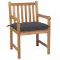 Preview: Gartenstühle 4 Stk. mit Anthrazit Kissen Massivholz Teak