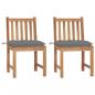 Preview: ARDEBO.de - Gartenstühle 2 Stk. mit Kissen Massivholz Teak