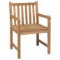 Preview: Gartenstühle 2 Stk. mit Grauen Kissen Massivholz Teak