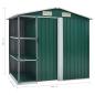 Preview: Gartenhaus mit Regal Grün 205x130x183 cm Eisen