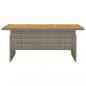 Preview: Gartentisch Grau 100x50x43/63 cm Akazienholz & Poly Rattan