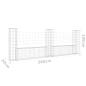Preview: Gabionenkorb U-Form mit 3 Säulen Eisen 260x20x100 cm