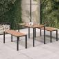 Preview: ARDEBO.de - 3-tlg. Garten-Essgruppe Stahl und WPC Braun und Schwarz