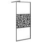 Preview: Duschwand für Walk-In Dusche 80x195 cm ESG Steindesign Schwarz