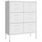 Preview: Schubladenschrank Weiß 80x35x101,5 cm Stahl