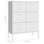 Preview: Schubladenschrank Weiß 80x35x101,5 cm Stahl
