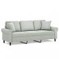 Preview: 3-Sitzer-Sofa mit Zierkissen Hellgrau 180 cm Samt