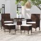 Preview: ARDEBO.de - 5-tlg. Garten-Lounge-Set Poly Rattan Braun