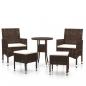Preview: 5-tlg. Garten-Lounge-Set Poly Rattan Braun