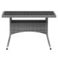 Preview: 5-tlg. Garten-Essgruppe Poly Rattan und Hartglas Grau