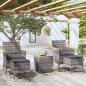 Preview: ARDEBO.de - 5-tlg. Garten-Bistro-Set Poly Rattan und Hartglas Grau 
