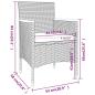 Preview: 5-tlg. Garten-Essgruppe Poly Rattan und Hartglas Grau