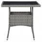 Preview: 5-tlg. Garten-Essgruppe Poly Rattan und Hartglas Grau