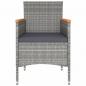 Preview: 5-tlg. Garten-Essgruppe Poly Rattan und Hartglas Grau