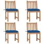 Preview: ARDEBO.de - Gartenstühle 4 Stk. mit Kissen Massivholz Teak 