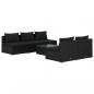 Preview: 6-tlg. Garten-Lounge-Set mit Kissen Poly Rattan Schwarz