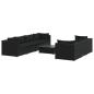 Preview: 8-tlg. Garten-Lounge-Set mit Kissen Poly Rattan Schwarz