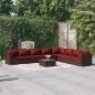 Preview: ARDEBO.de - 9-tlg. Garten-Lounge-Set mit Kissen Poly Rattan Braun