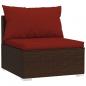Preview: 9-tlg. Garten-Lounge-Set mit Kissen Poly Rattan Braun