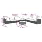 Preview: 9-tlg. Garten-Lounge-Set mit Kissen Poly Rattan Braun