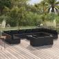 Preview: ARDEBO.de - 13-tlg. Garten-Lounge-Set mit Kissen Schwarz Poly Rattan