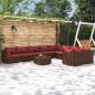 Preview: ARDEBO.de - 10-tlg. Garten-Lounge-Set mit Kissen Poly Rattan Braun