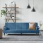 Preview: ARDEBO.de - Schlafsofa mit Armlehnen Blau Samt