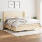 Preview: ARDEBO.de - Boxspringbett mit Matratze Creme 180x200 cm Stoff